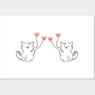 Funny and cute cat love - Valentine day gift Posters and Art